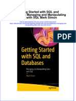 Getting Started With SQL and Databases Managing and Manipulating Data With SQL Mark Simon Full Chapter