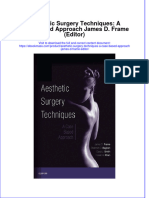 Aesthetic Surgery Techniques A Case Based Approach James D Frame Editor full chapter
