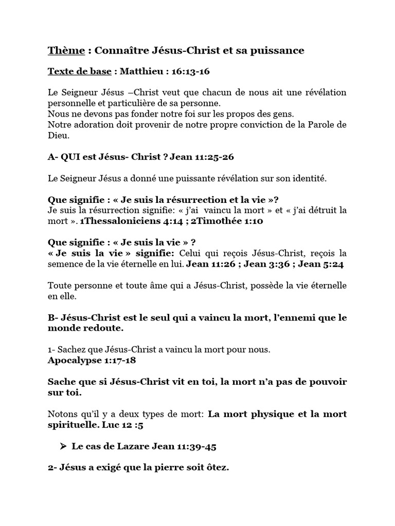 Connaître Jésus : Résurrection et Vie | PDF | Philosophie