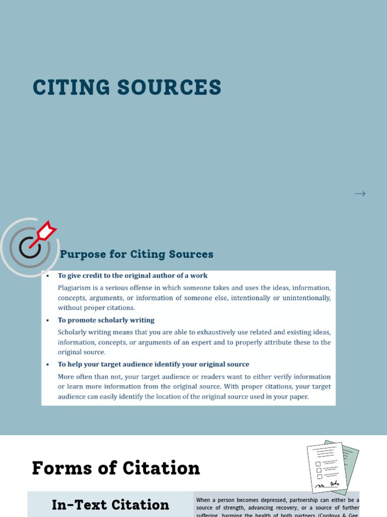 Citing Sources | Download Free PDF | Citation | Apa Style