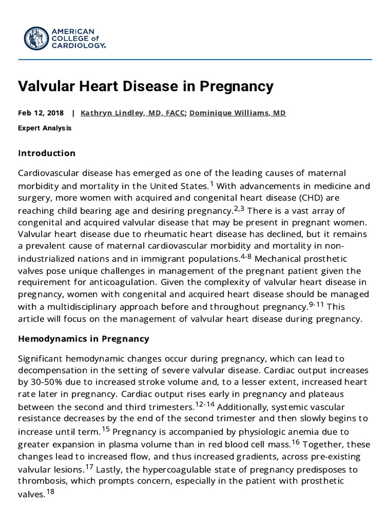 Valvular Heart Disease Management in Pregnancy | PDF | Heart | Cardiology