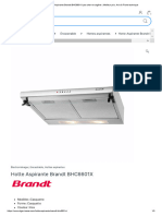 Hotte Aspirante Brandt BHC6601X pas cher en algérie _ Meilleur prix, Avis & Fiche technique