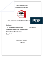 Ensayo de Codigo de Etica Profesional Pyo. Procesal Laboral. Liz Fernandez Alvarez