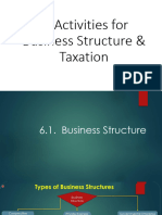 6 Activities For Business Structure & Taxation