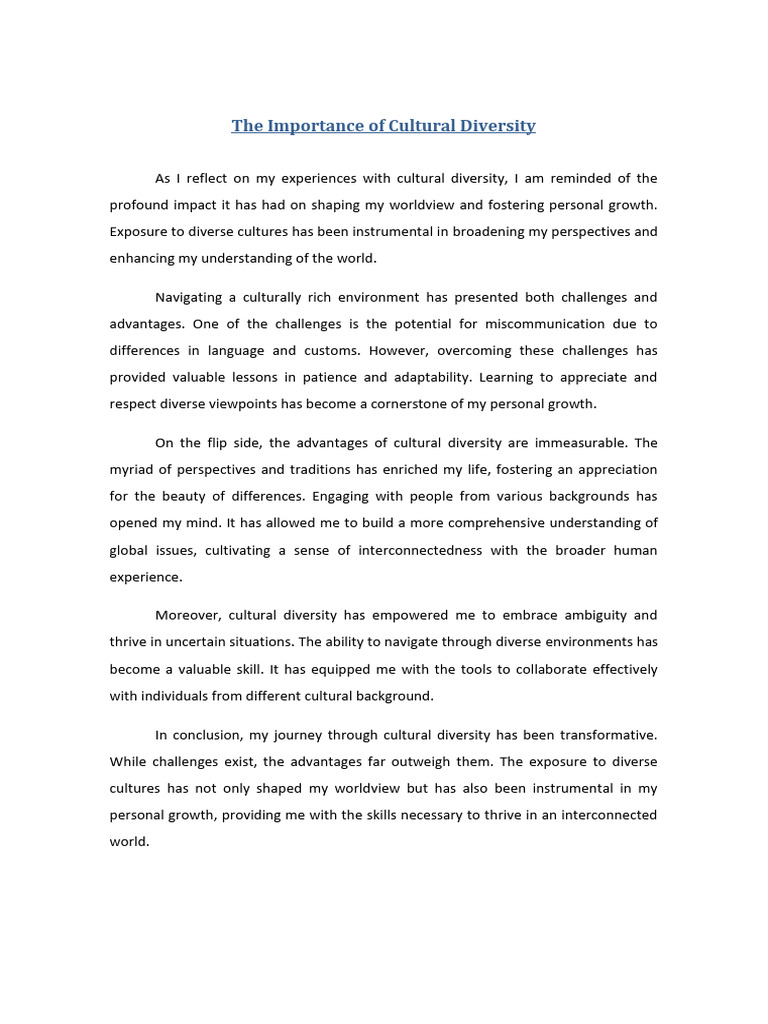Embracing Cultural Diversity for Growth | PDF