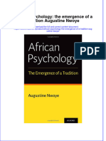 African Psychology The Emergence Of A Tradition Augustine Nwoye full chapter