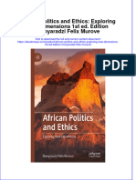 African Politics And Ethics Exploring New Dimensions 1St Ed Edition Munyaradzi Felix Murove full chapter