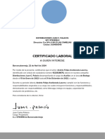Certificado Laboral Andres