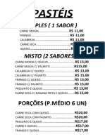 Pastéis Cardápio Natal