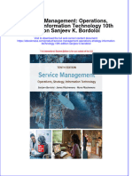Service Management Operations Strategy Information Technology 10Th Edition Sanjeev K Bordoloi full download chapter