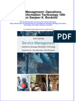 Service Management Operations Strategy Information Technology 10Th Edition Sanjeev K Bordoloi Full Download Chapter