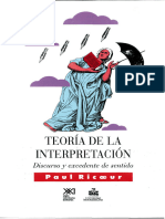 Ricoeur, Paul - Teoría de La Interpretación. Discurso y Excedente de Sentido (1975-1995 Siglo XXI)