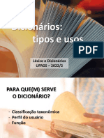 Dicionários - Tipos e Usos