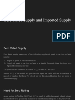 Zero Rated Supply and Imported Supply