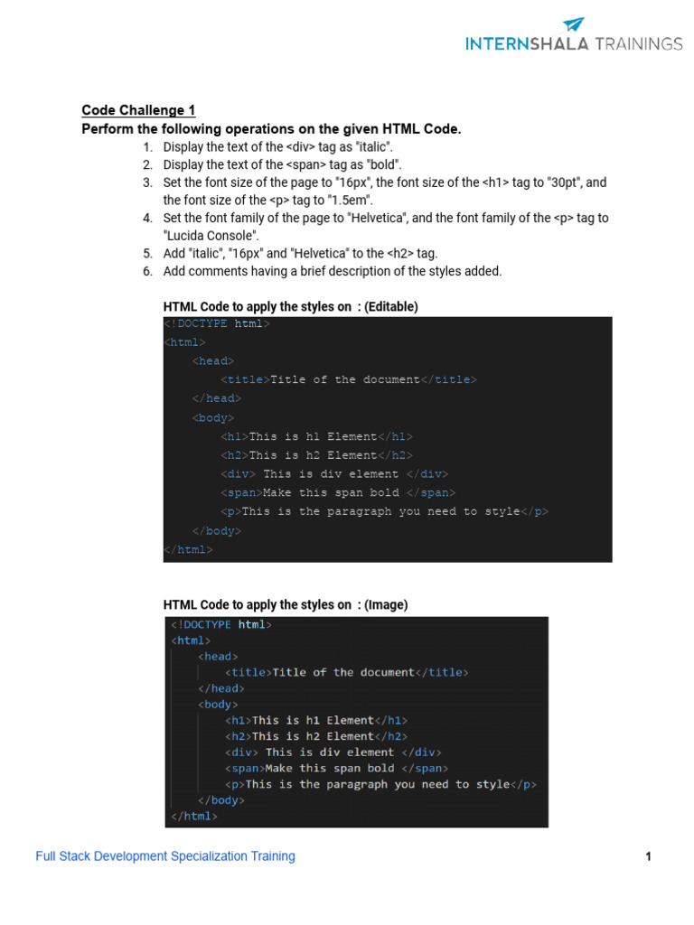 Module 2 Topic 1 Code Challenges | Download Free PDF | Html Element | Html
