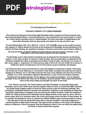 Bach Flower Remedies and Astrology | PDF | Planets In Astrology