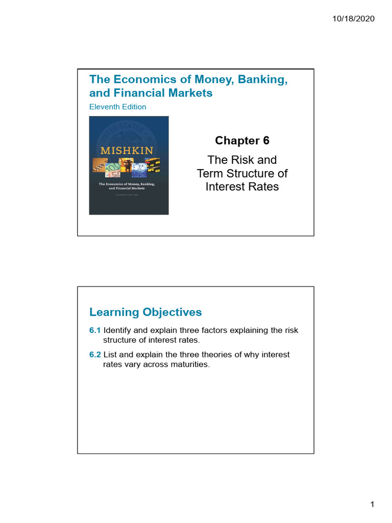 Risk and Term Structure of Interest Rates | PDF | Yield Curve | Bonds ...