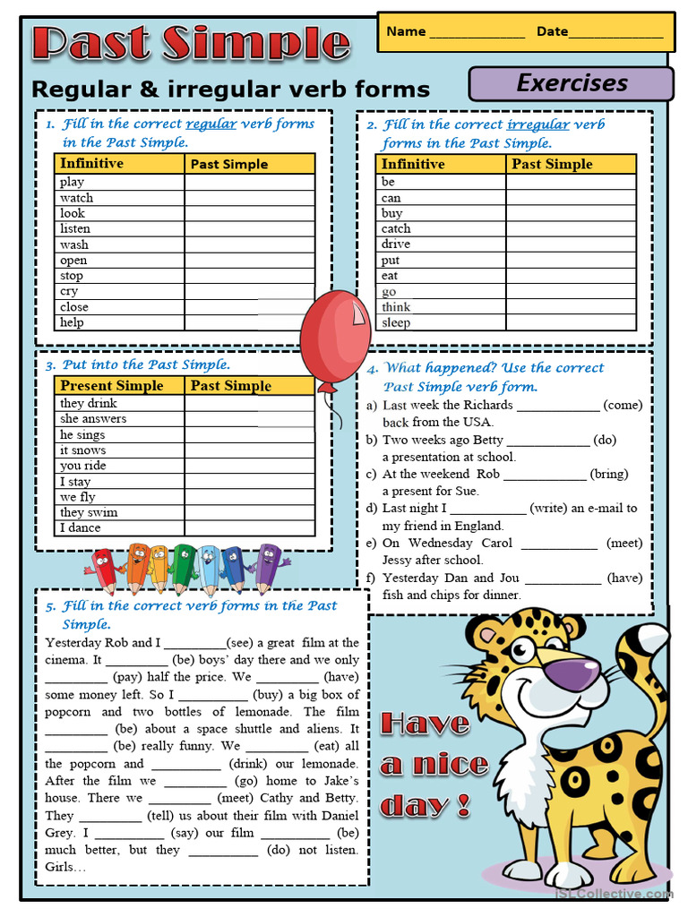 Grammar Check-Up - Past Simple. Regular & Irregular Verb Forms-Merged ...