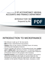 Introductory Microfinance