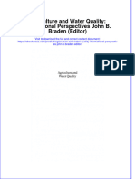 Agriculture And Water Quality International Perspectives John B Braden Editor full chapter