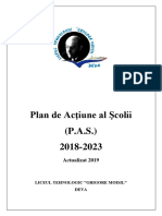 Plan de Acţiune Al Şcolii Cu PO 2019-2020 Revizuit Dec 2019