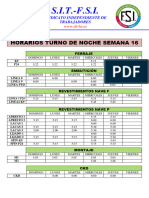 Horarios Turno de Noche Semana 16-2