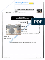 Economics Grade 11 March 2022 QP and Memo