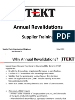 Supplier Training JTEKT Annual Revalidations