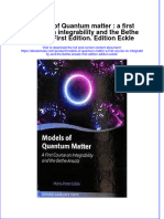 documentm_144Models Of Quantum Matter A First Course On Integrability And The Bethe Ansatz First Edition Edition Eckle download pdf chapter