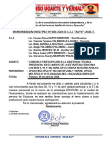 MEMORÁNDUM MÚLTIPLE Nº 003-2024 COMUNICO PARTICIPAR A LA ASISTENCIA TECNICA