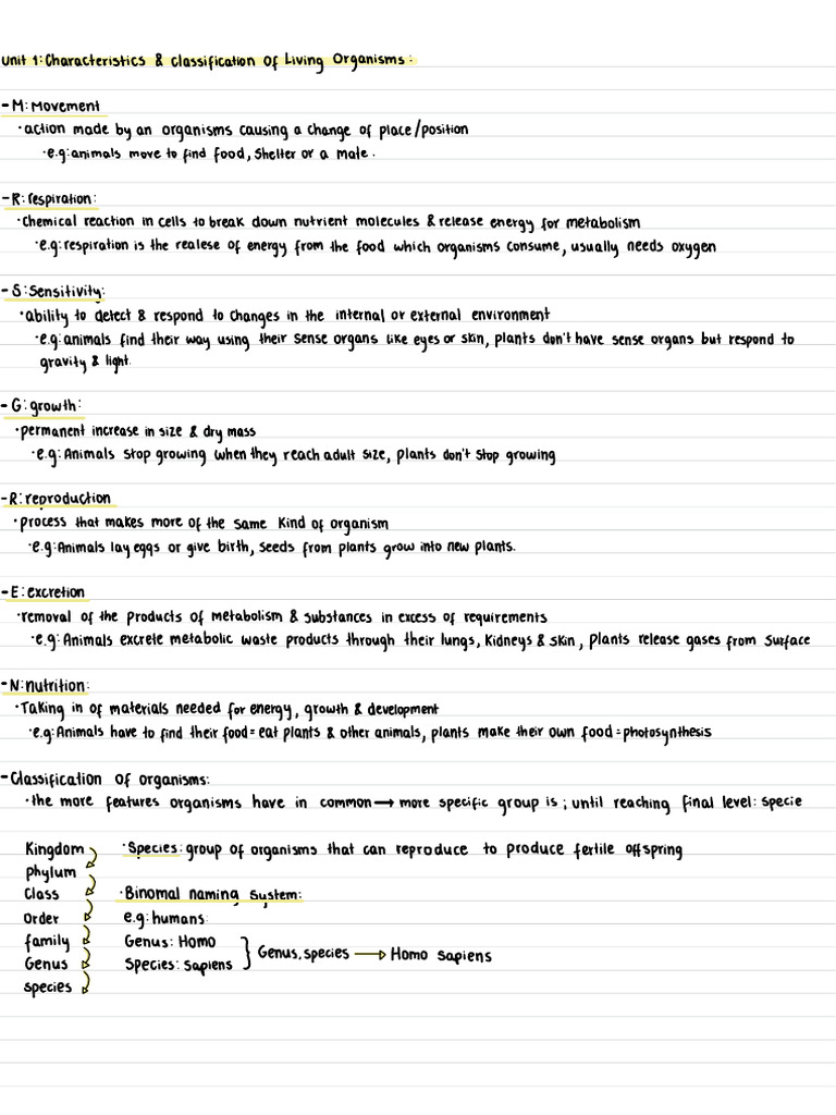 Characteristics and Classification of Life | PDF | Endoplasmic ...