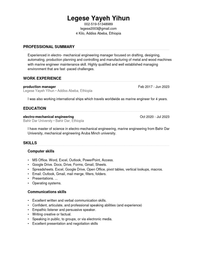 Engineer cv legese pdf microsoft excel engineering