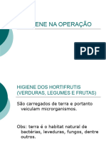 A HIGIENE NA OPERAÇÃO Hortifrutigrnajeiro