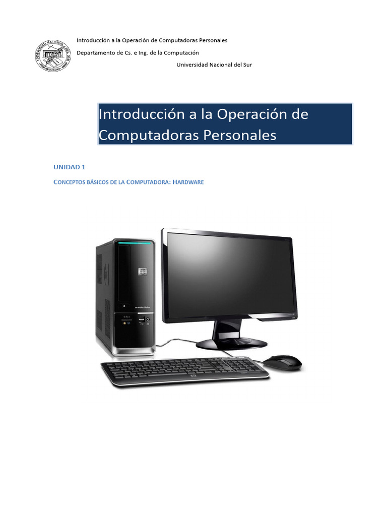 Conceptos Básicos de Hardware en PCs | PDF | Hardware de la computadora ...