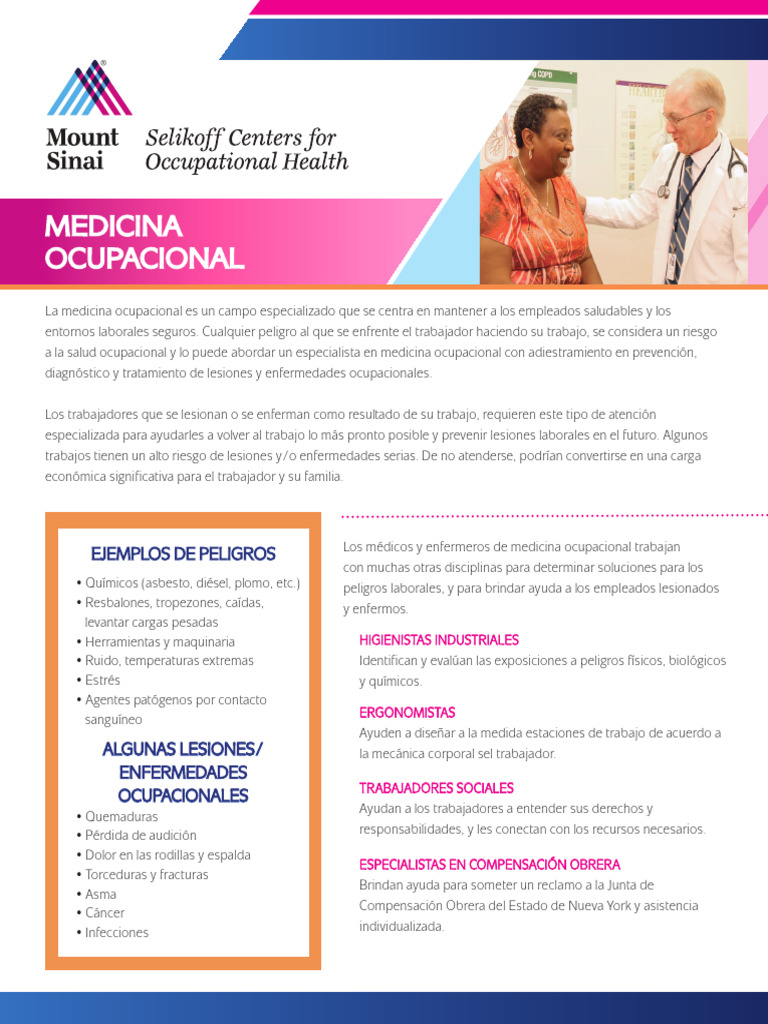 1 Pager What IsOccHealth Spanish PDF Seguridad y salud ocupacional