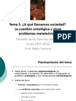 Tema 3 A Qué Llamamos Sociedad. La Cuestión Ontológica