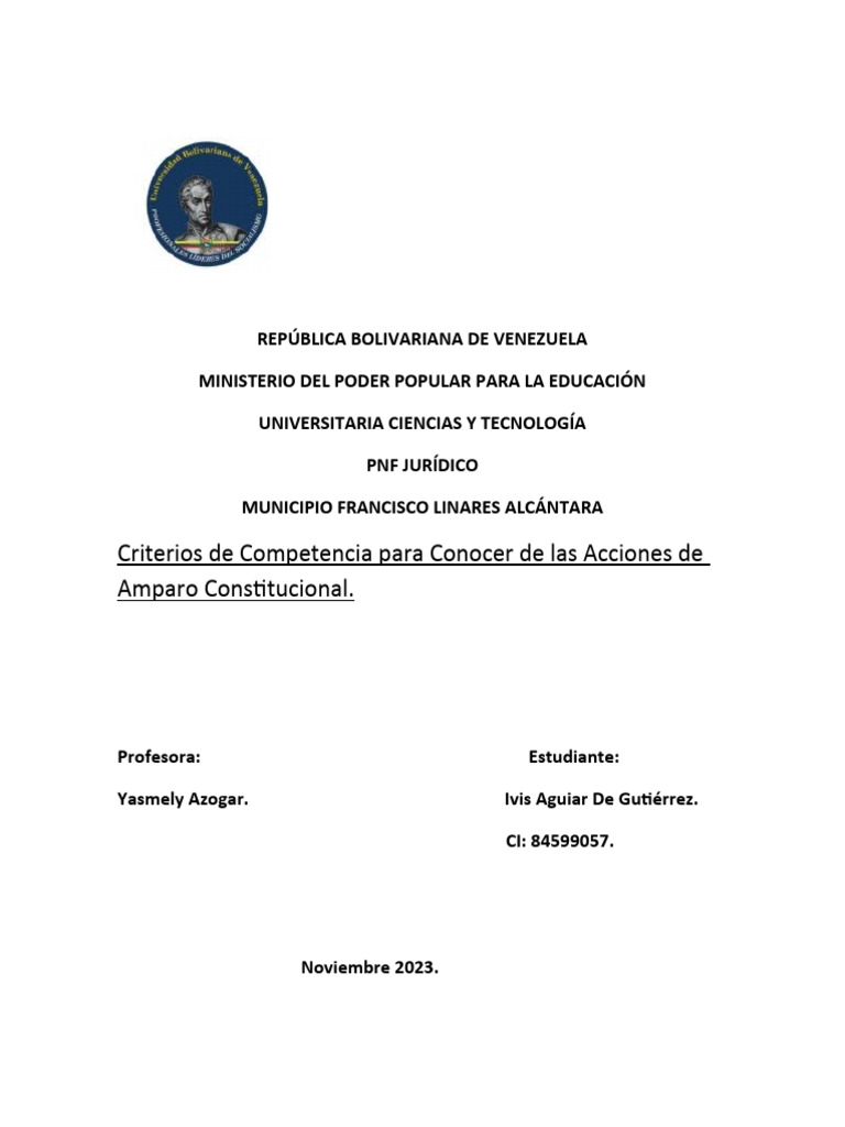 Amparo Constitucional I | PDF | Caso de ley | Constitución
