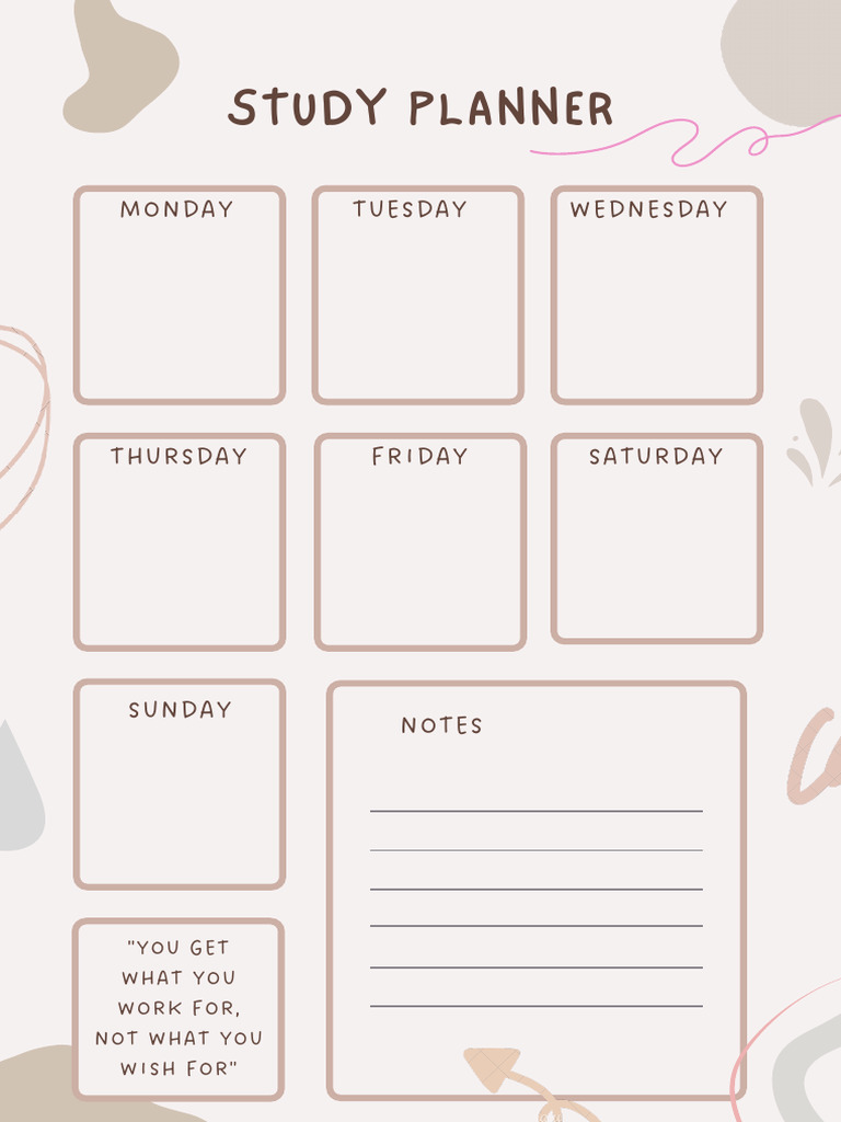Minimalist Study Planner Template | PDF