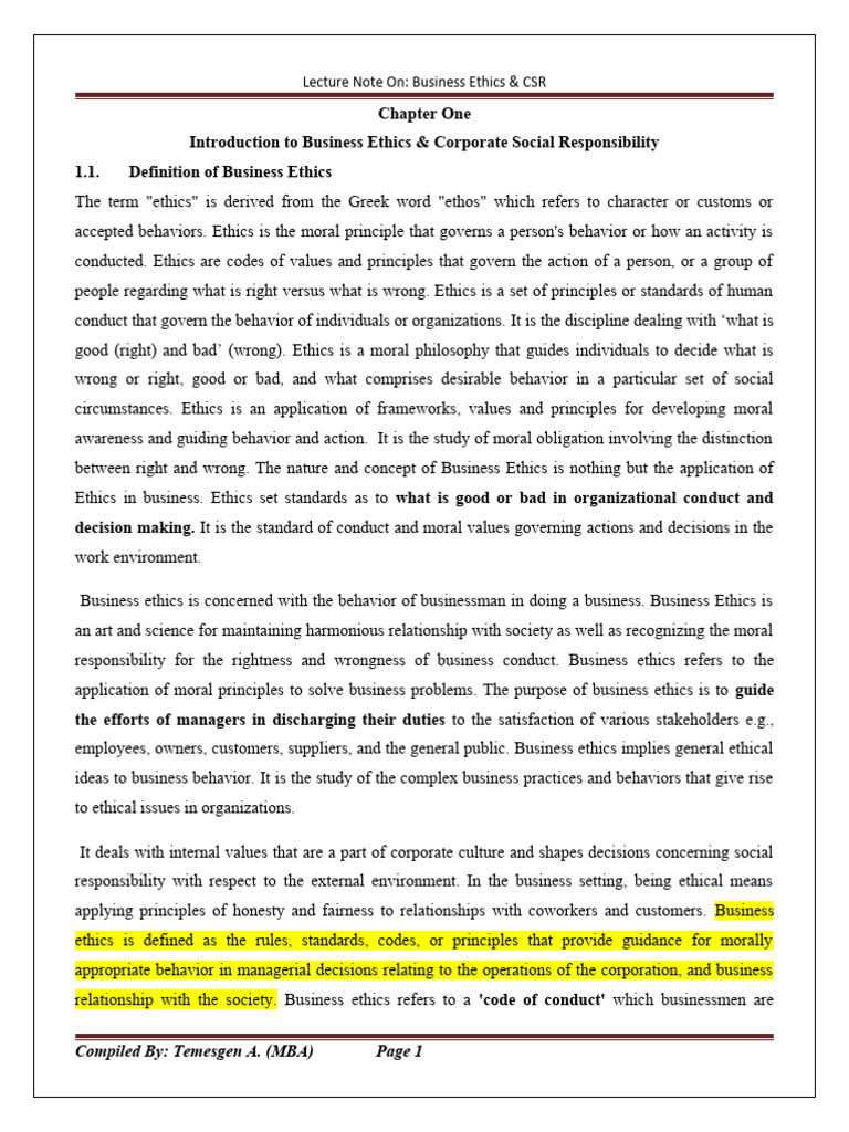 CSR - 1 | PDF | Corporate Social Responsibility | Business Ethics
