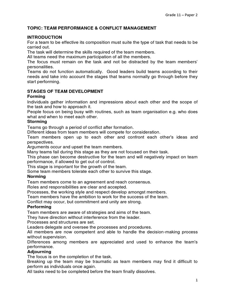 Topic 5 Updated Team Dynamics Conflict Management 2020 | PDF ...