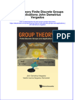Group Theory Finite Discrete Groups And Applications John Demetrius Vergados full chapter