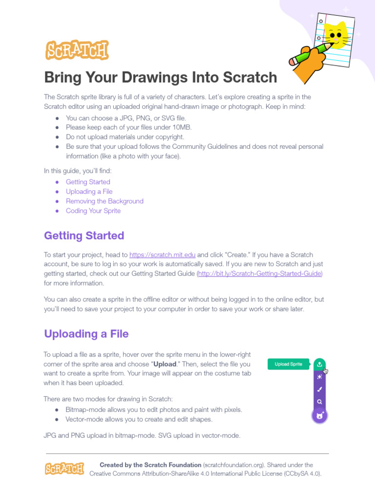 Bring Your Drawings Into Scratch: Getting Started | PDF | Scratch ...