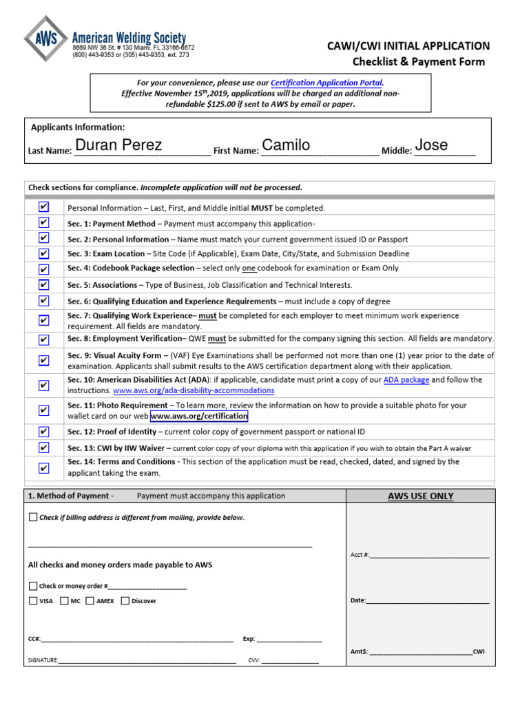 CWI Exam Application Guidelines | PDF | Welding | Construction