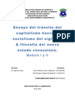 ensayo del socialismo del siglo XII y filosofia del socialismo venezolano