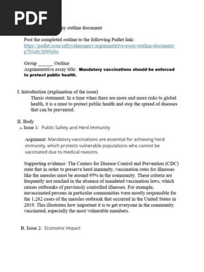 Argumentative Essay Outline Document