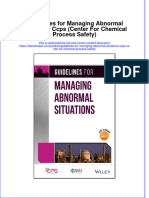 Guidelines For Managing Abnormal Situations Ccps Center For Chemical Process Safety Full Chapter