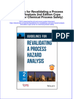 Guidelines For Revalidating A Process Hazard Analysis 2Nd Edition Ccps Center For Chemical Process Safety Full Chapter