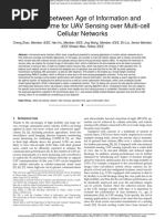 Tradeoff Between Age of Information and Operation Time For UAV Sensing Over Multi-Cell Cellular Networks