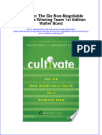 Cultivate The Six Non Negotiable Traits Of A Winning Team 1St Edition Walter Bond full chapter