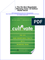 Cultivate The Six Non Negotiable Traits of A Winning Team 1St Edition Walter Bond Full Chapter